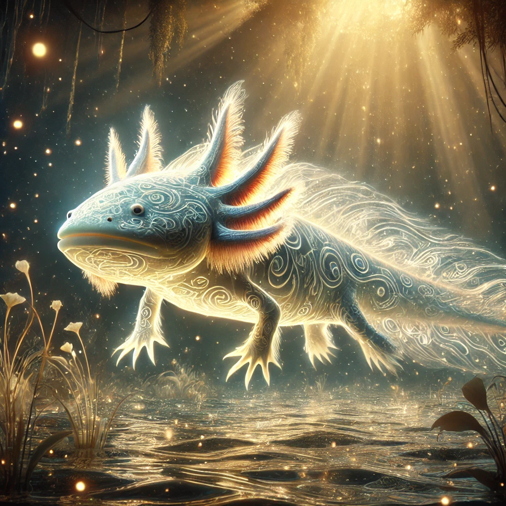 Image Axolotl Mystique fait par IA